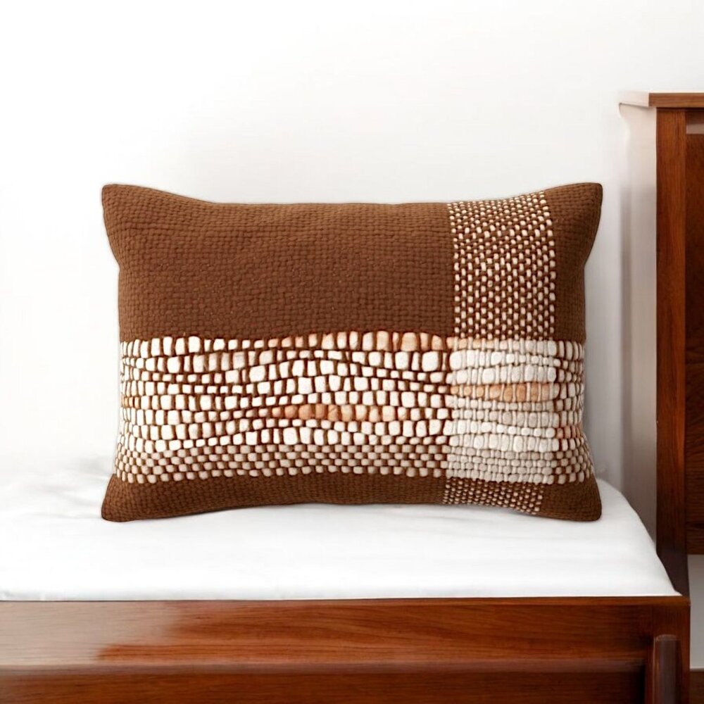 Woven Plaid Throw Pillow